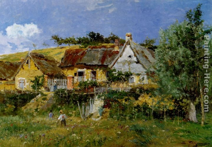 Edmond Marie Petitjean Picking Flowers